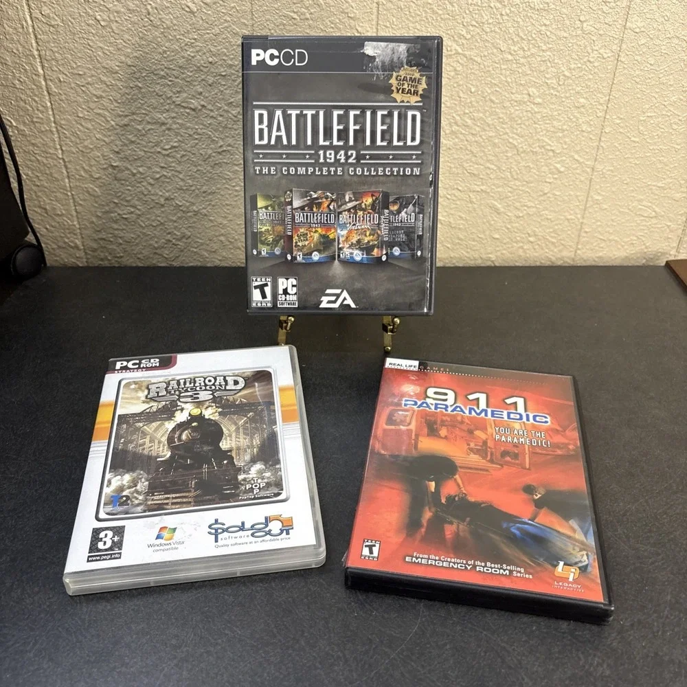 3 Strategy~PC Games~Railroad Tycoon 3, 911 Paramedic, and Battlefield 1942